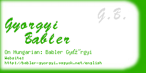 gyorgyi babler business card